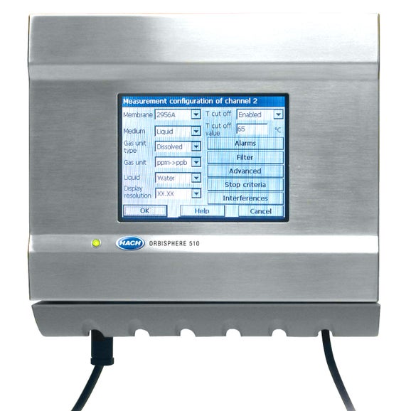 Orbisphere 510 Controller O₂ (EC), CO₂ (TC), Wall Mount, 100-240 V AC, 0/4-20mA, Ext. Press.