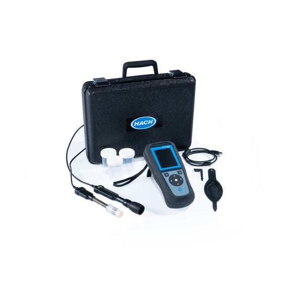 Multimetru portabil HQ2200 cu electrozi de pH PHC101 umpluţi cu gel şi de conductivitate, cablu de 1 m