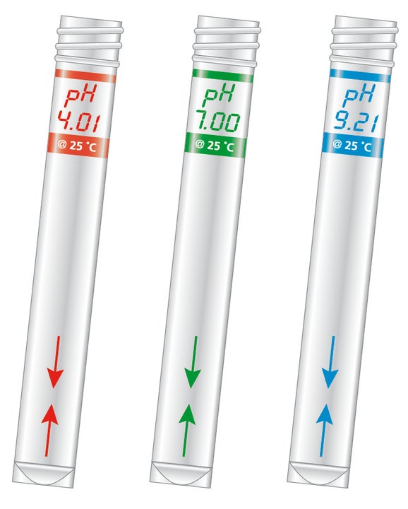 Sension+ 3 tuburi de 10 mL imprimate pentru calibrarea pH-metrelor portabile