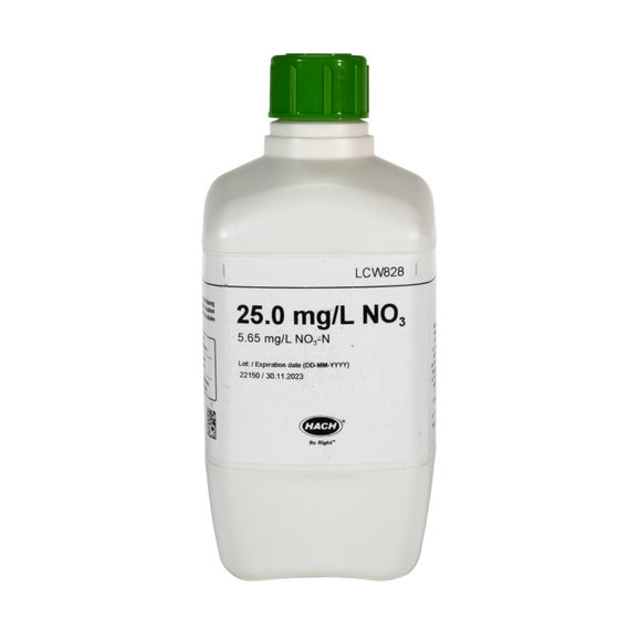 Soluţie de nitrat standard, 25 mg/L NO₃ (5,65 mg/L NO₃-N), 500 mL