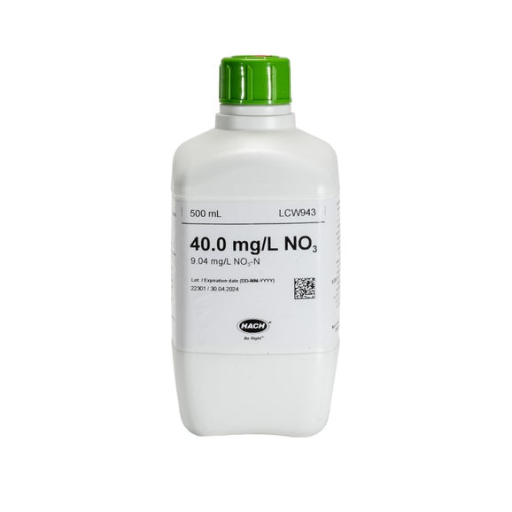 Soluţie de nitrat standard, 40 mg/L NO₃ (9,04 mg/L NO₃-N), 500 mL