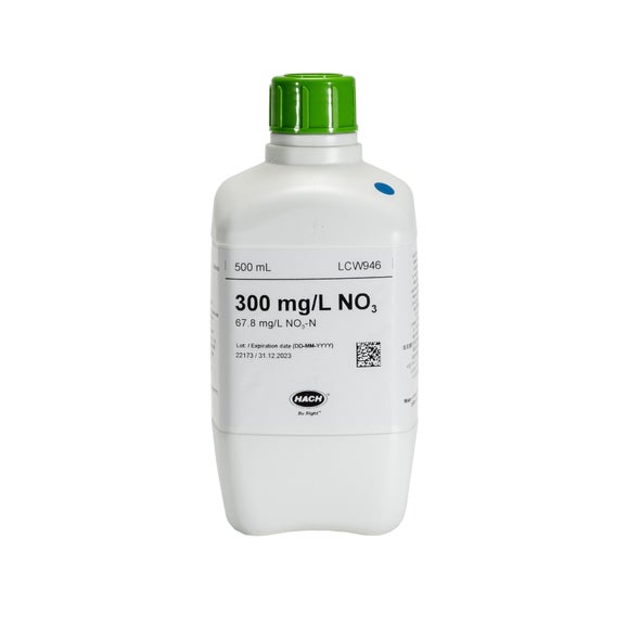 Soluţie de nitrat standard, 300 mg/L NO₃ (67,8 mg/L NO₃-N), 500 mL